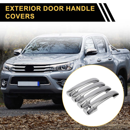 Car Door Handle Protector Set for Toyota Tundra (2007-2020) Silver Tone