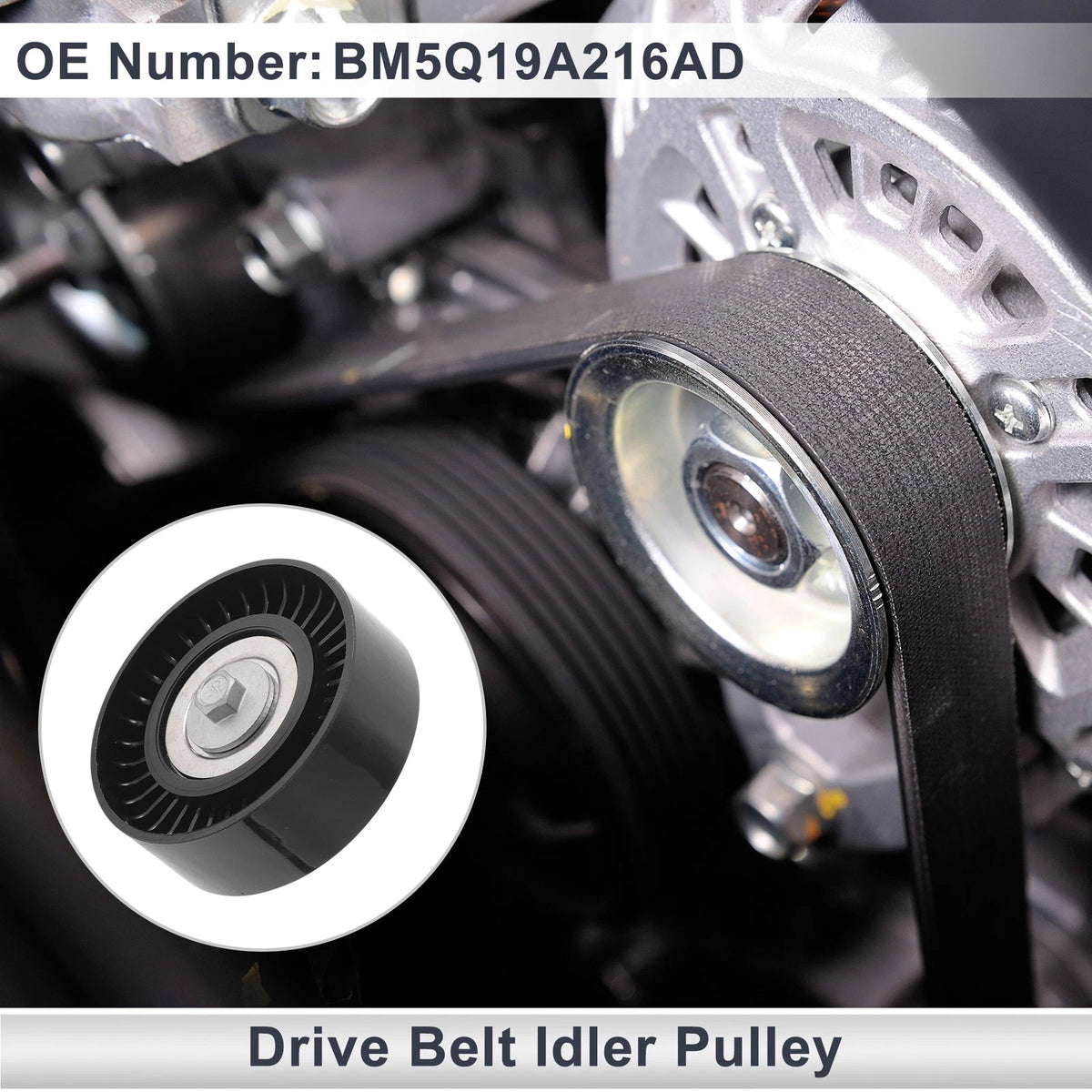 Drive Belt Idler Pulley for Volvo S60 (2010-2015) 1 x Black