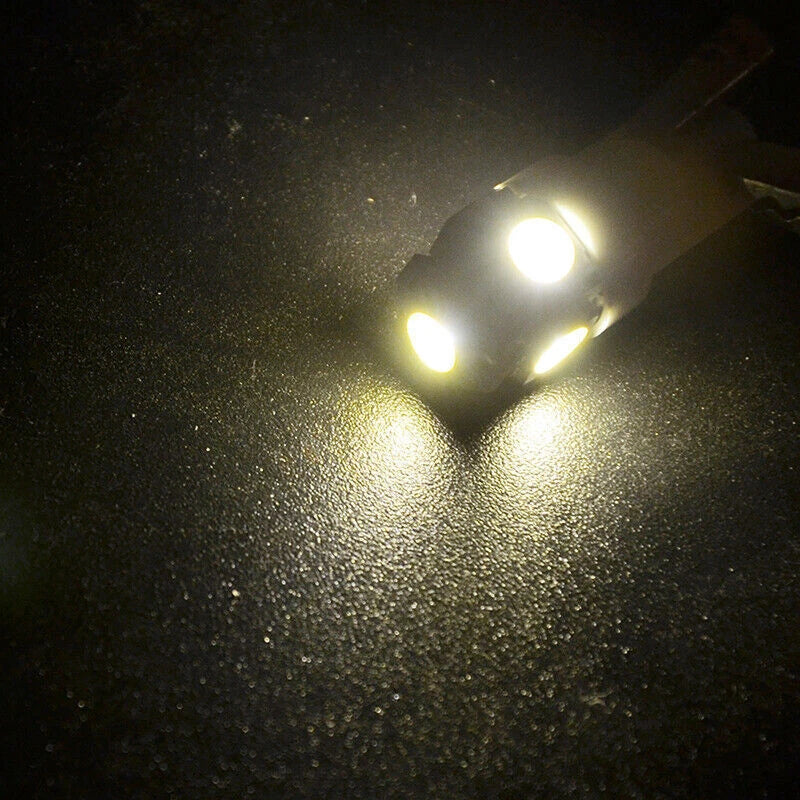 10x T10 LED Bulbs for Car Interior License Lights - 2825 192 194 5050 White