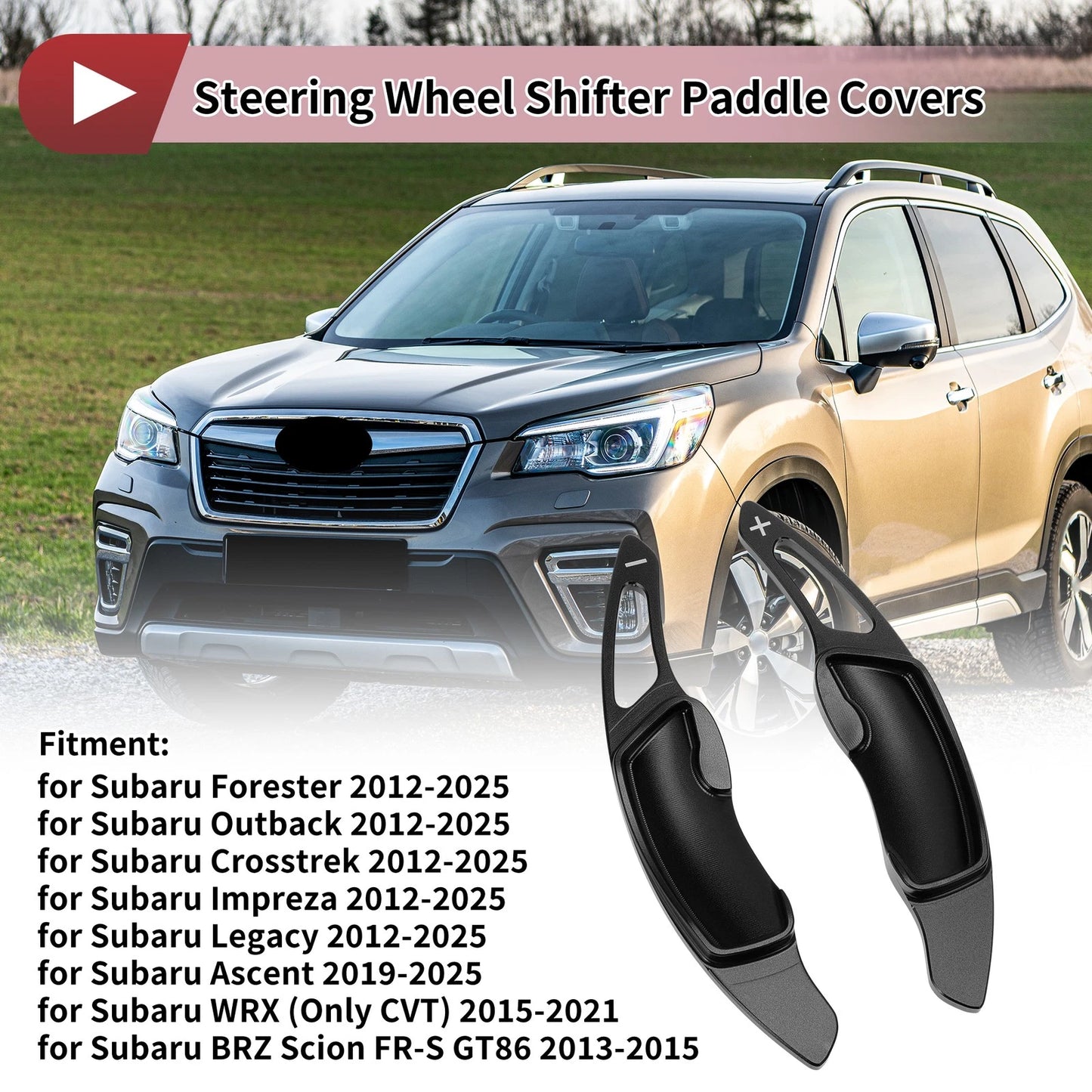 Black Aluminum Alloy Steering Wheel Paddles for Subaru Outback (2012-2025)