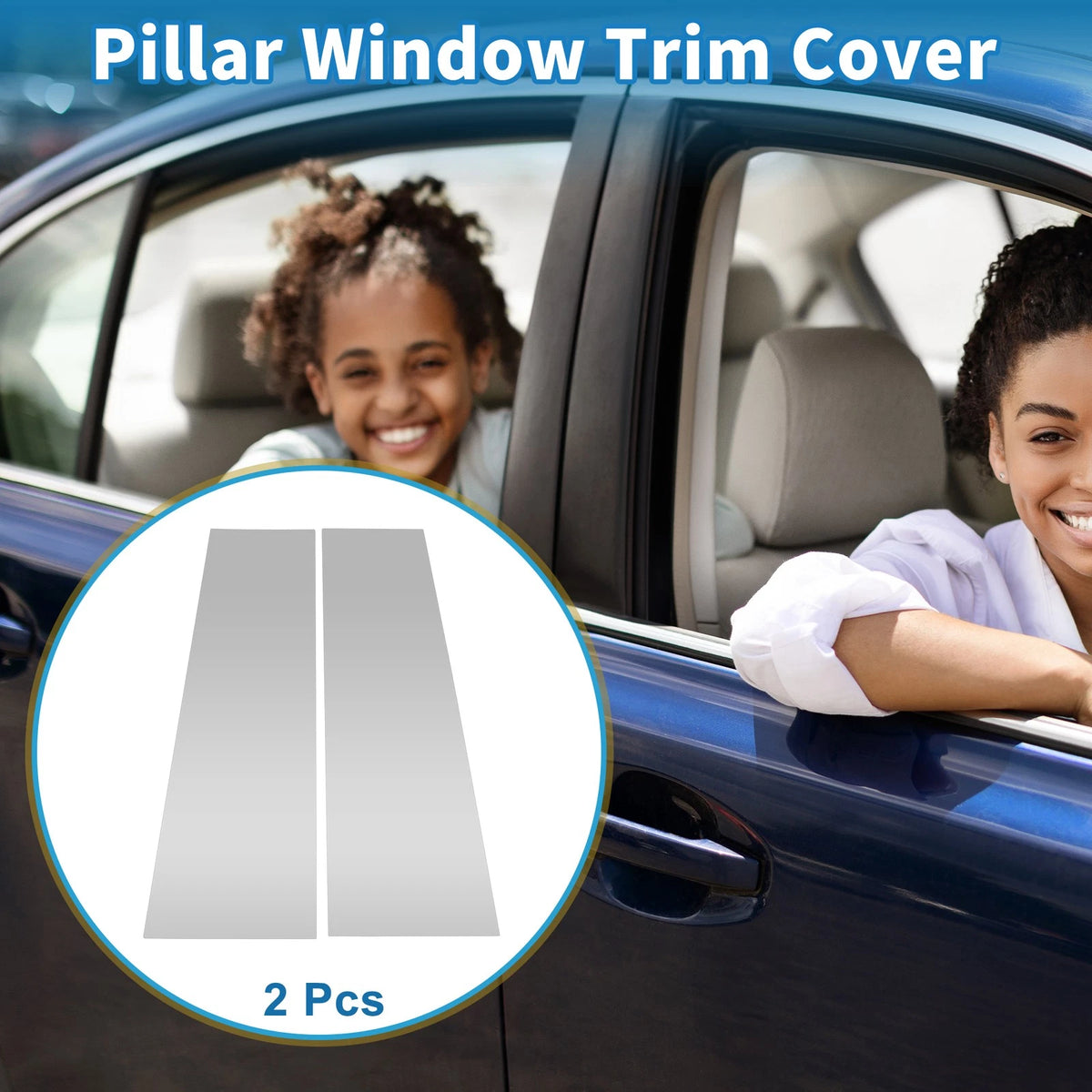 Door Pillar Window Trim for Ford Bronco (2021-2023) Silver Tone