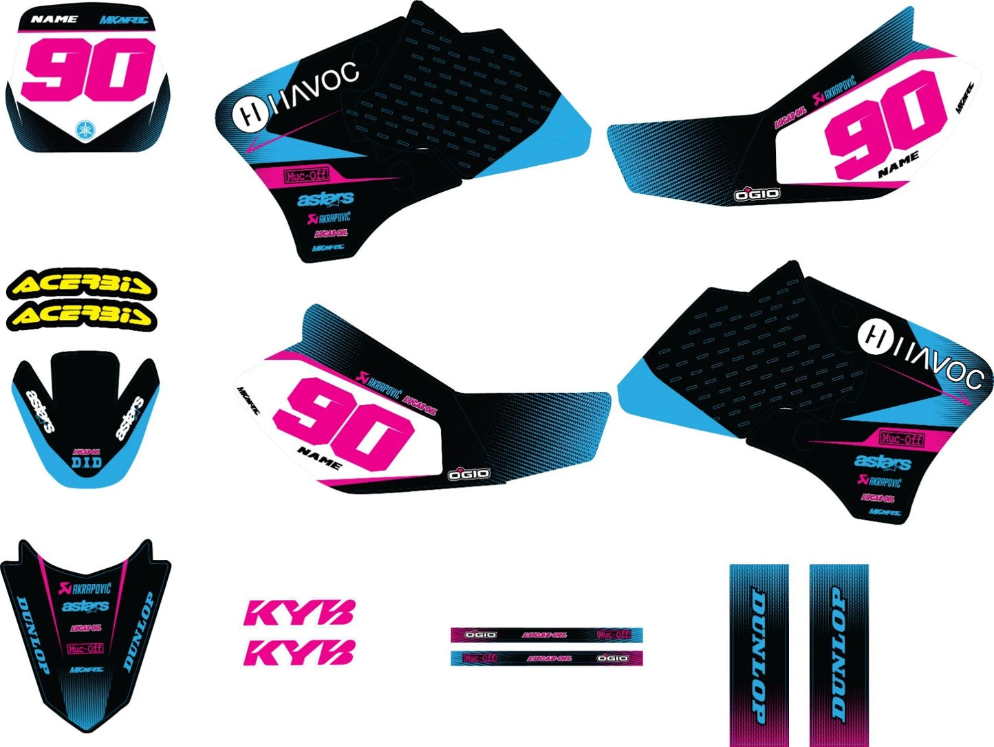 Custom Graphic Kit for Yamaha TTR 90 (2000-2007) - Stickers Decals