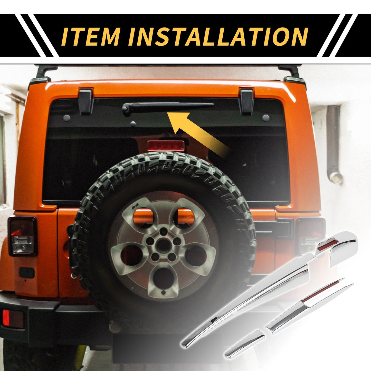 Rear Window Wiper Arm Blades Covers for Jeep Wrangler JL JLU (2018-2023)