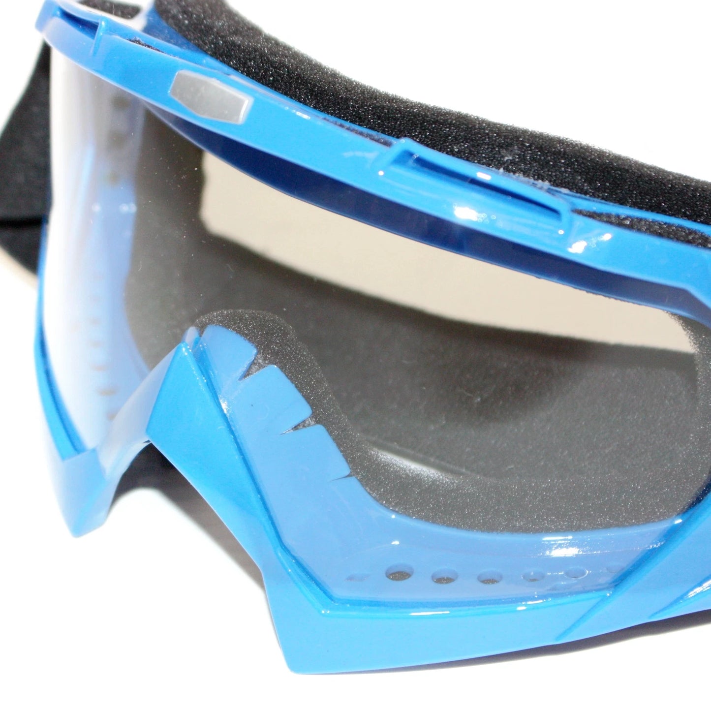 Clear Blue Motocross Goggles - Anti-Fog UV Protection for Dirt Bike