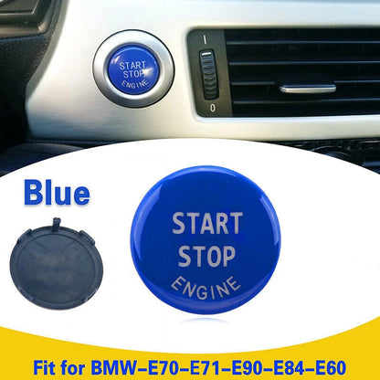 Blue Engine Start Stop Push Button Cover Trim for BMW X5 E90 E92 E60 (2007-2013)