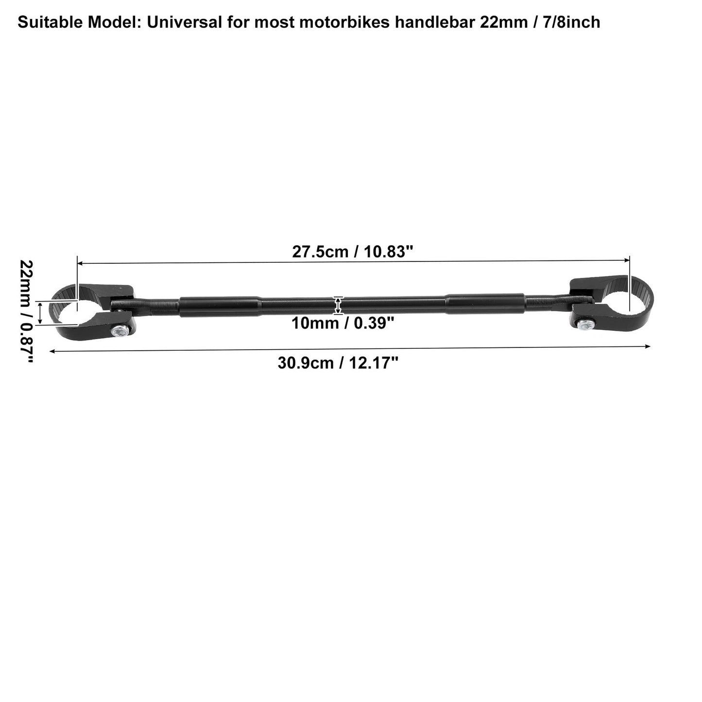 2 x 22mm Aluminum Balance Bar Crossbar Handlebar for Motorcycle