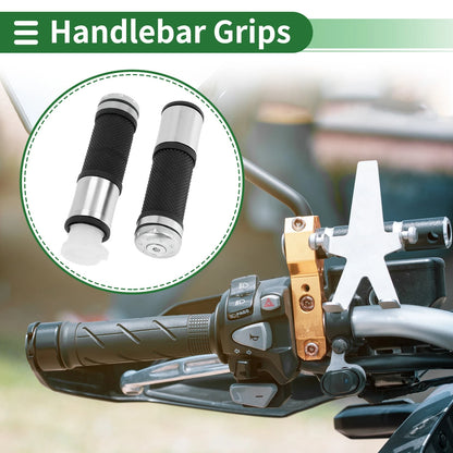 7/8 Hand Grips Cover Silver Tone for Motorcycle