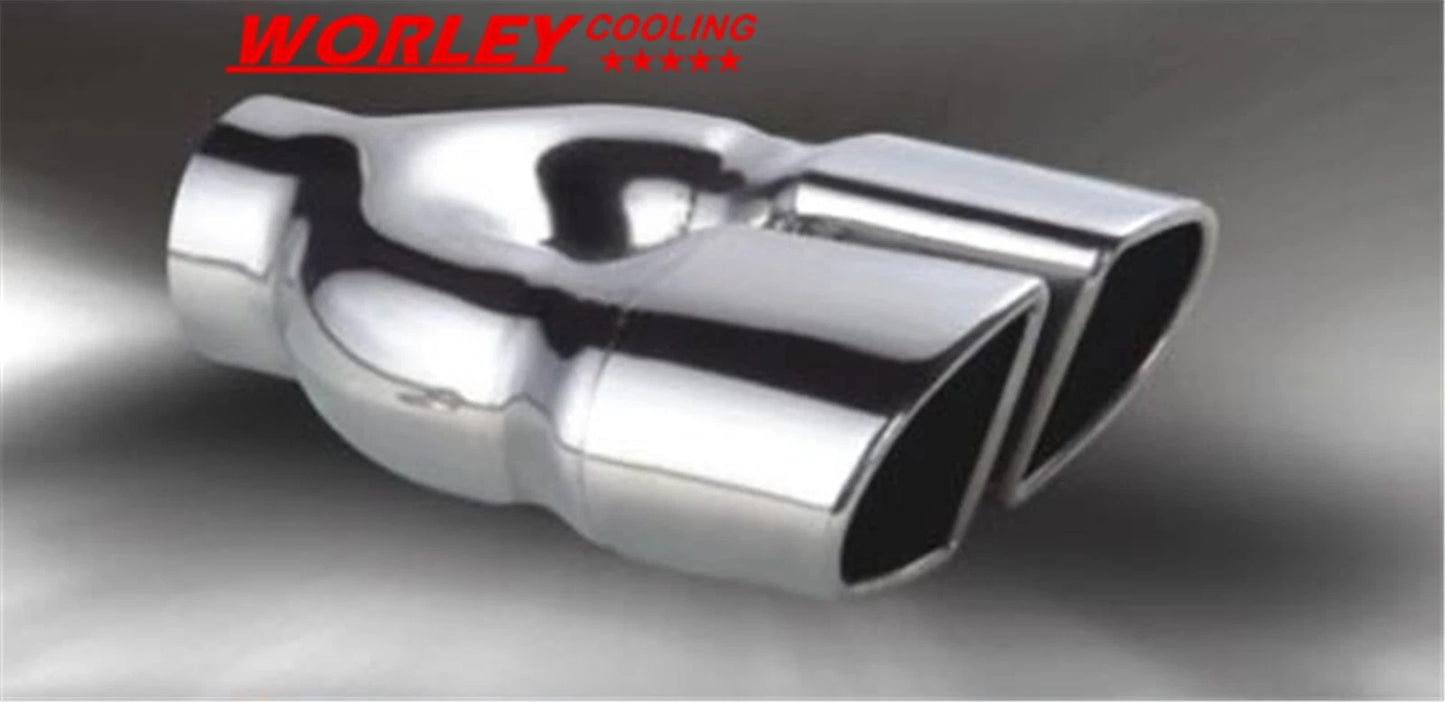 2.4" Inlet Stainless Double Oval Outlet Exhaust Tip