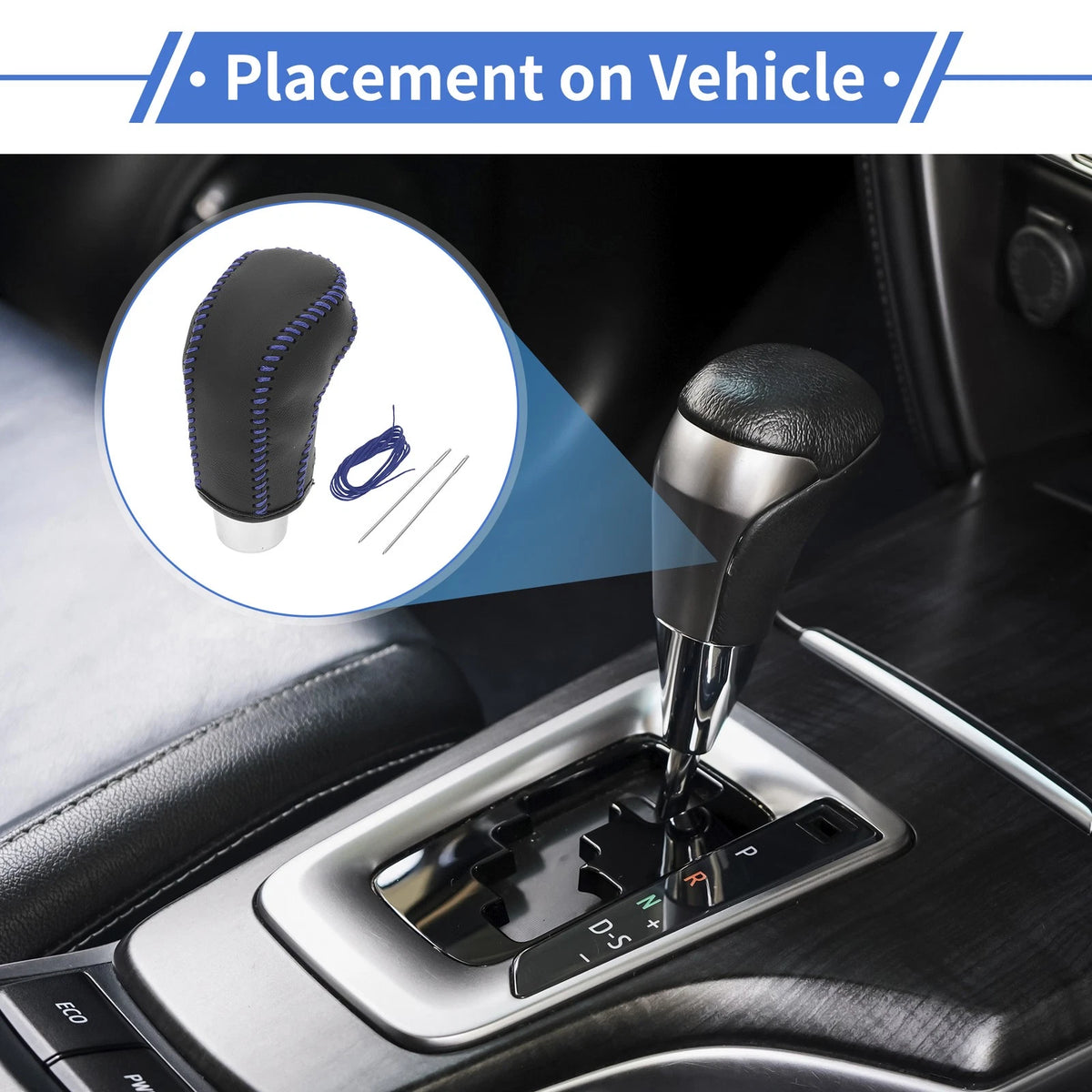 Car Gear Shift Knob Cover for Hyundai Tucson (2015-2018) - Black Blue