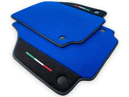 Blue Floor Mats for Ferrari 458 Spider Alcantara Leather (2009-2015)