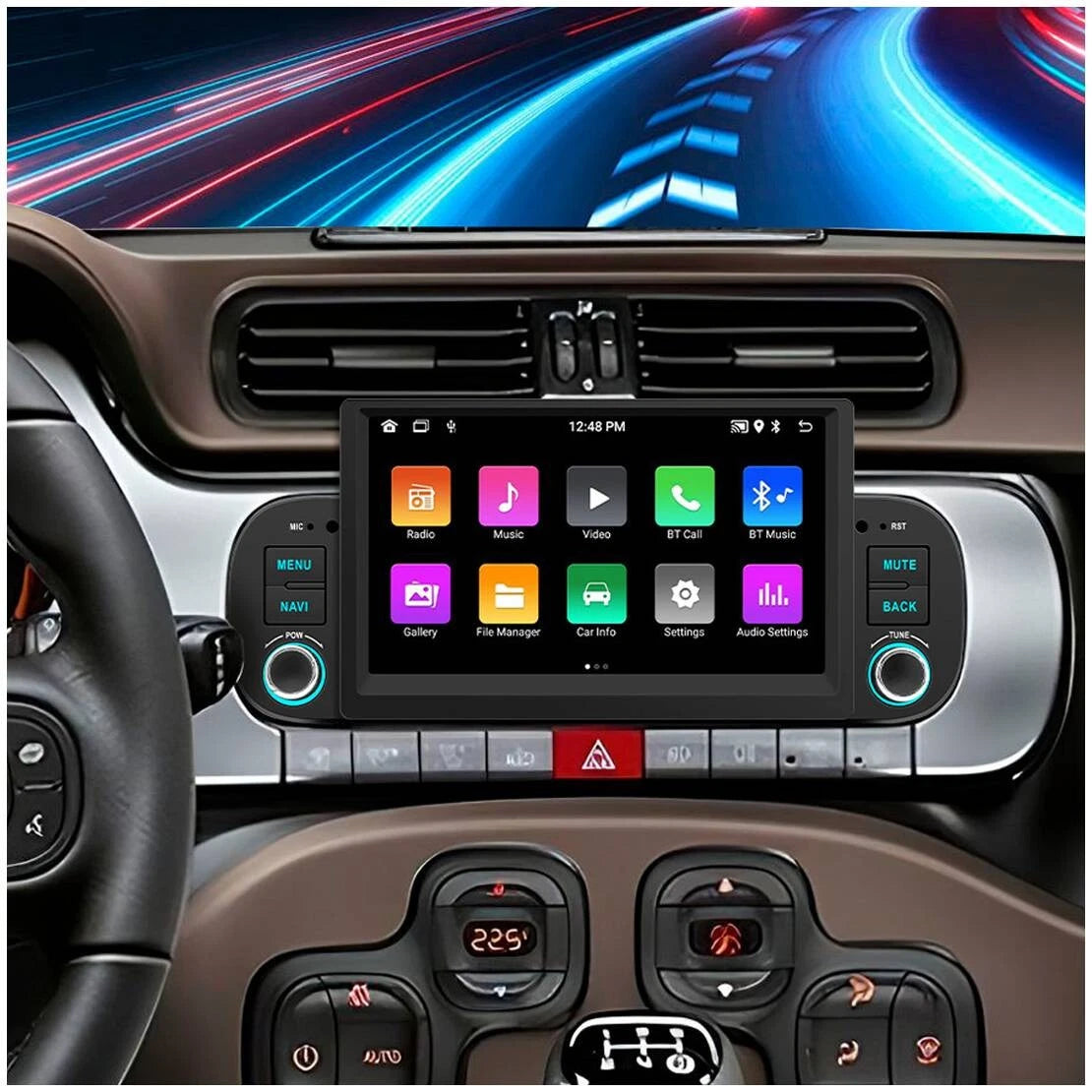 7'' Android 13 Car Radio for Fiat Panda (2013-2020) CarPlay GPS WiFi 1+32GB
