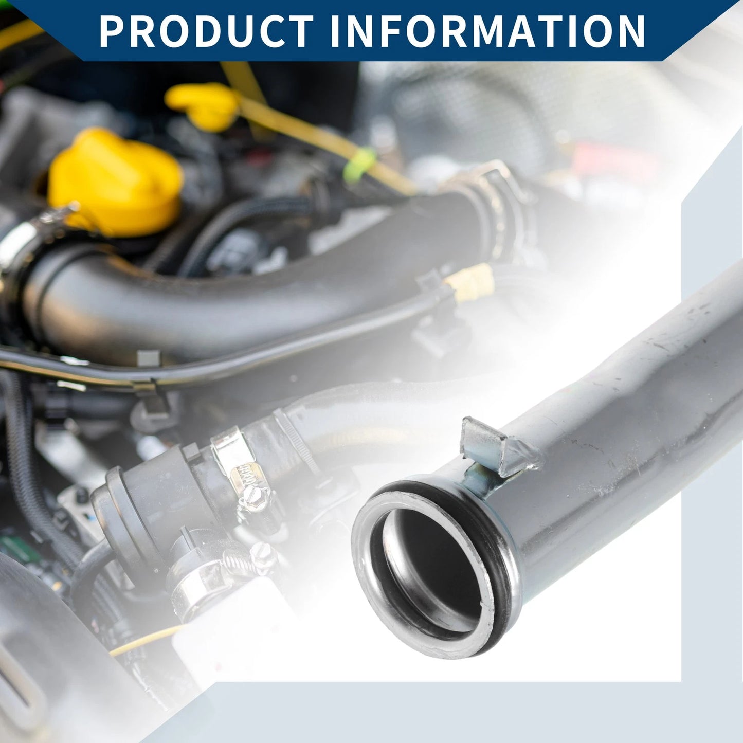 Radiator Hose for Kia Rio (2006-2011) Metal Silver Tone