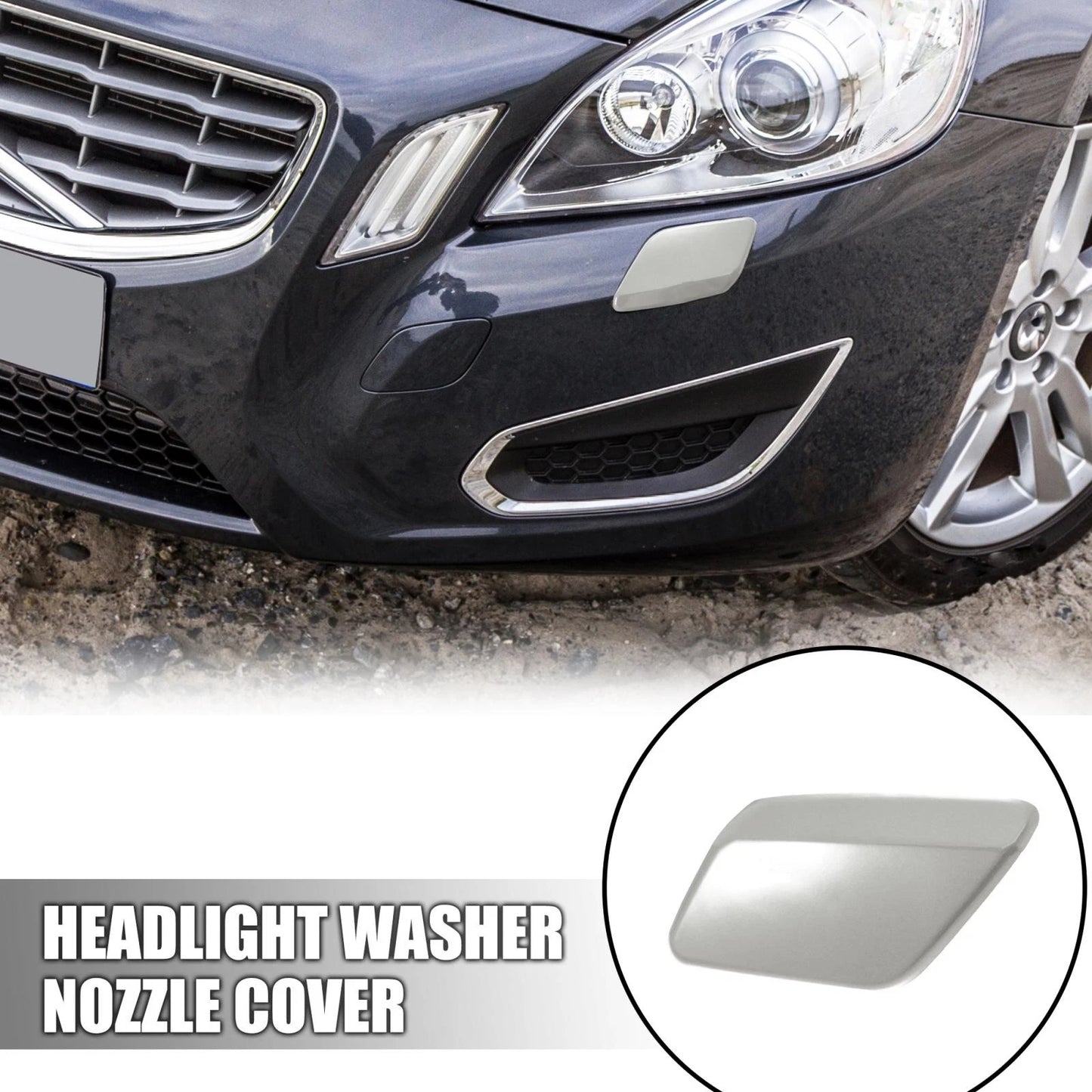 Left Headlight Washer Nozzle Cover for Volvo S60 V60 (2011-2018)