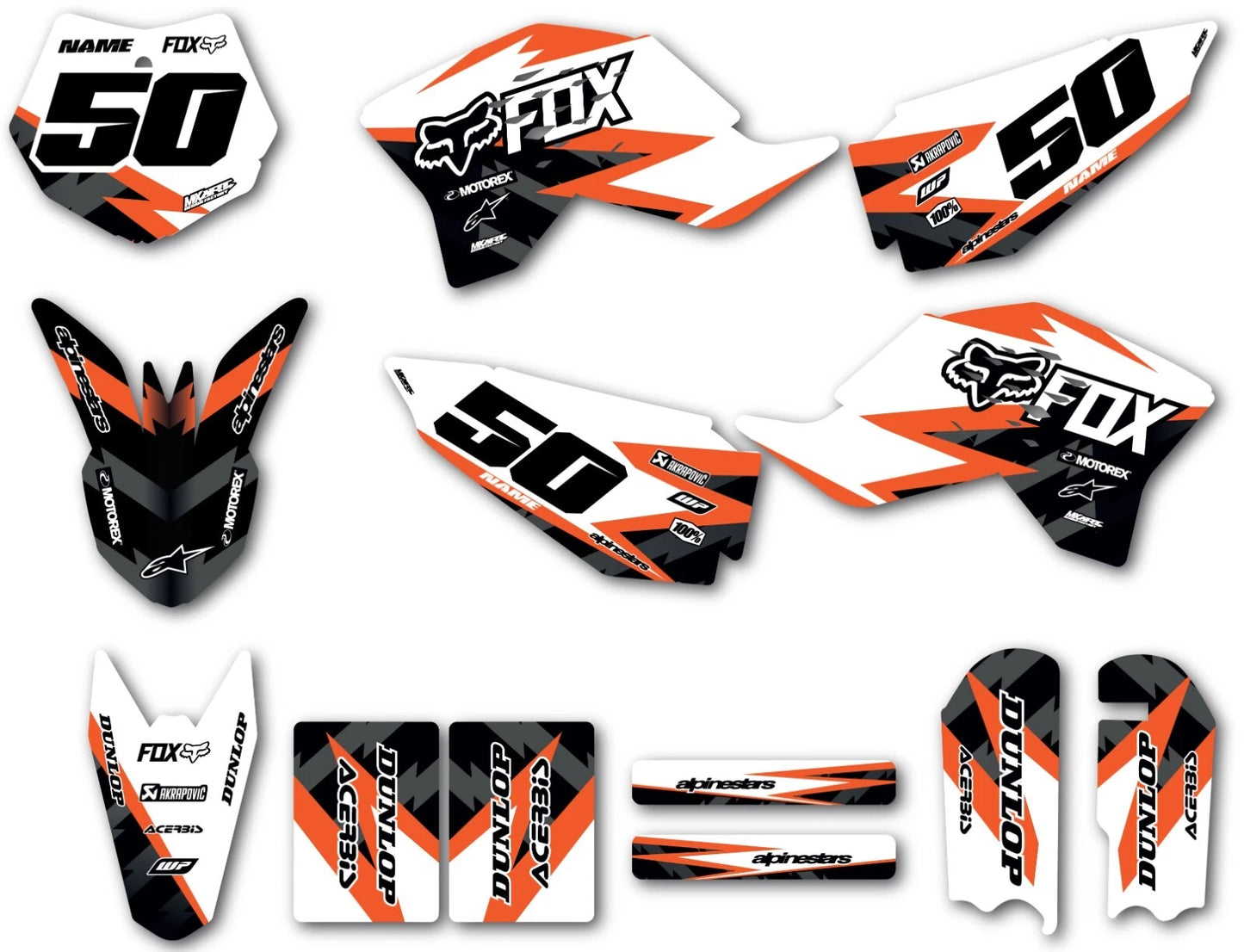 Custom Graphics Kit Suspect Style Stickers for KTM 50 (2009-2015)