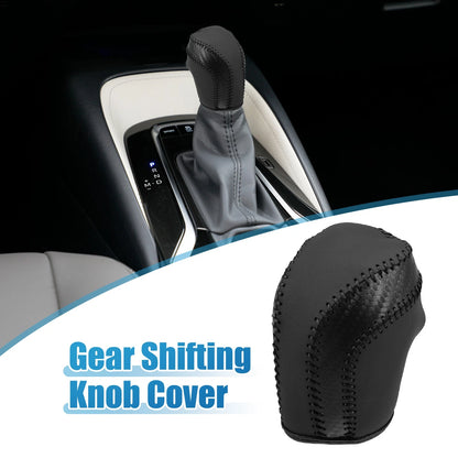 Gear Shifting Knob Cover Trim PU Leather Black for Toyota Camry (2018–2023)