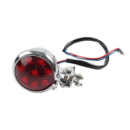 Chrome Motor LED Rear Stop Brake Tail Light for Cafe Racer Bobber Chopper