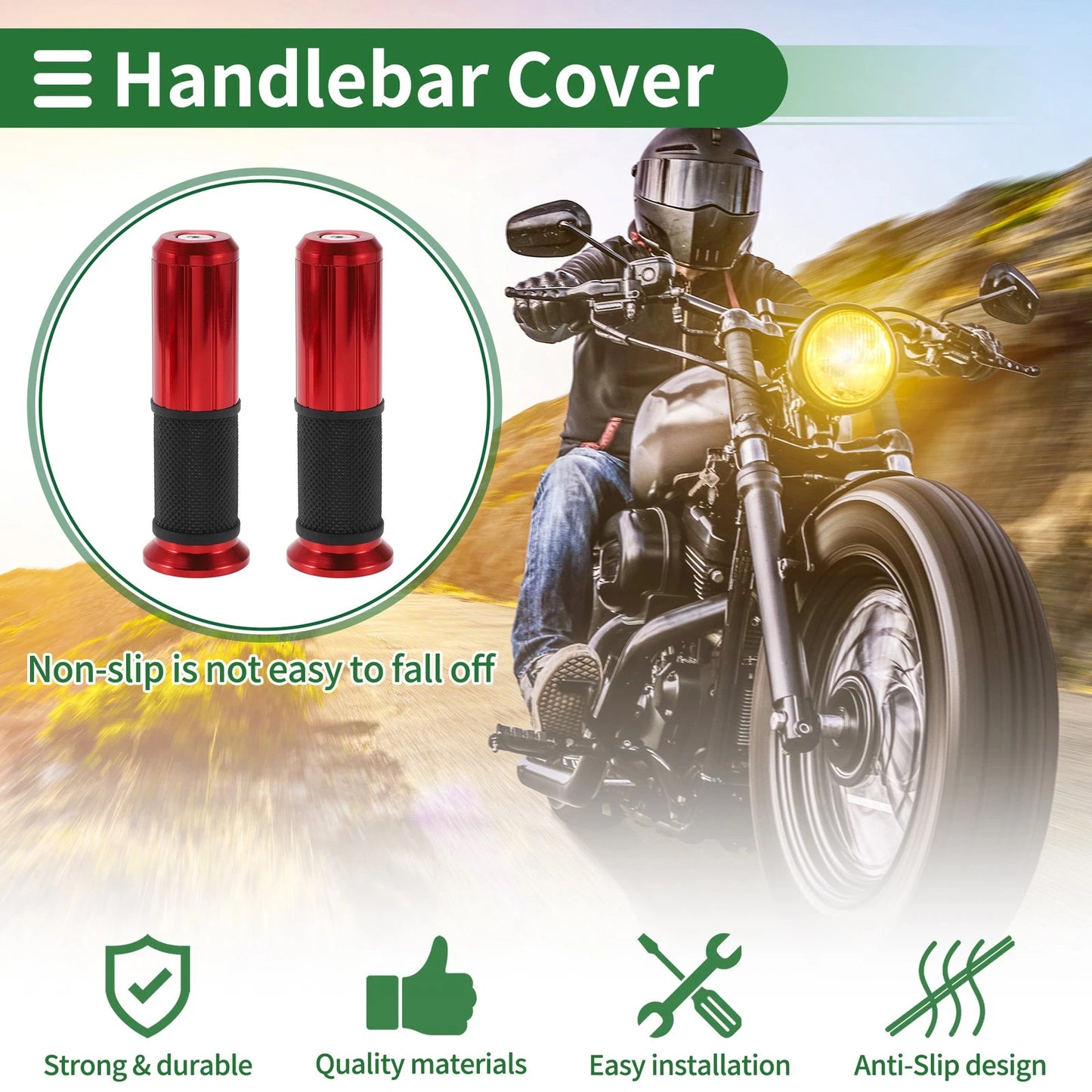 Grips / 7/8" / Hand Grips Aluminum Alloy Black Red for Motorcycle