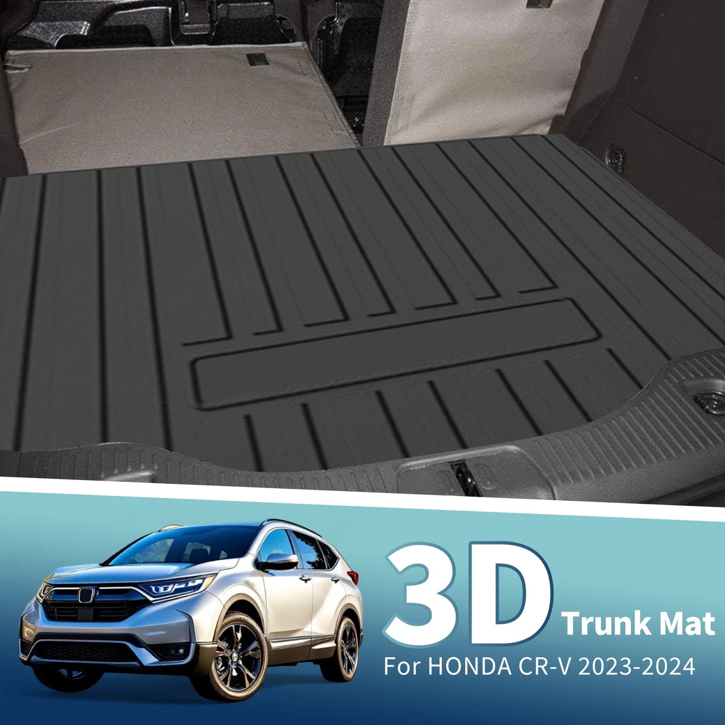 Flat Face Cargo Liner Trunk Mat for Honda CR-V (2023-2025) 1 Pc TPE