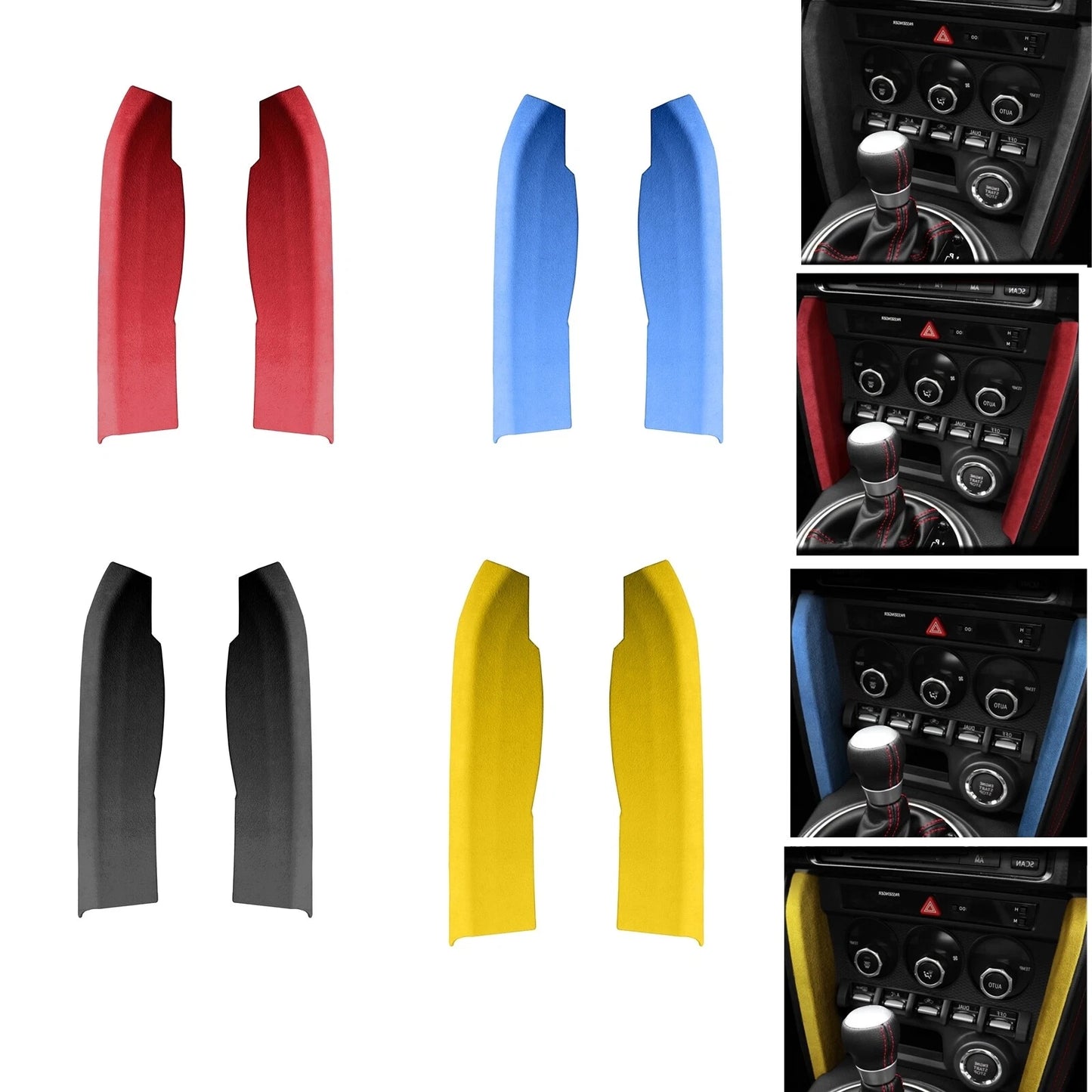 2 x Blue Central Console Trim Covers for Subaru BRZ 2013-2020 (2013-2020)