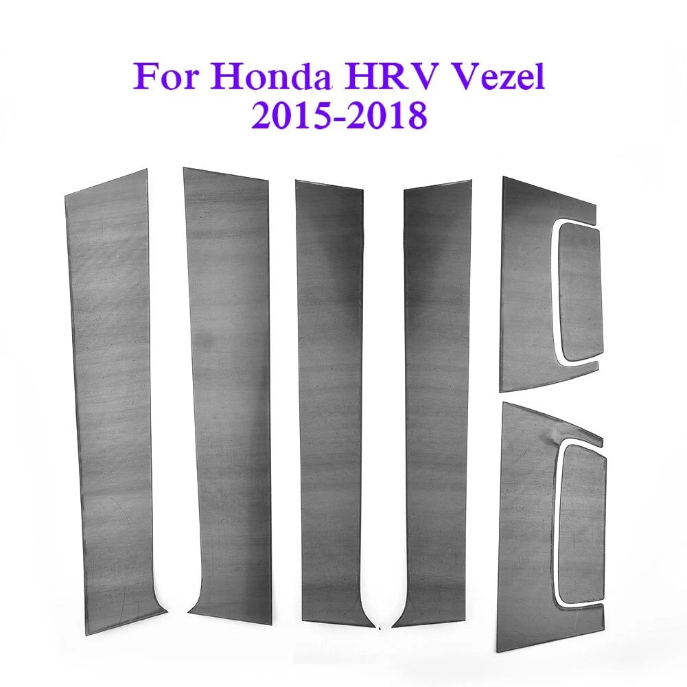 Black PC Side Door Window Pillar Post Cover Trim for Honda HRV (2016–2020)