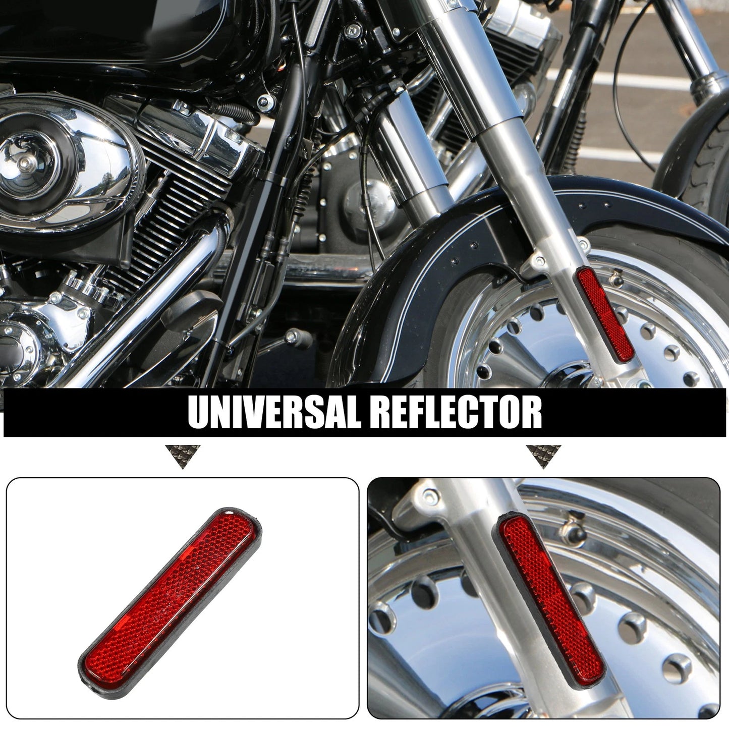 Reflector Self-Adhesive for Motorcycle Safety Spoke Reflective Red