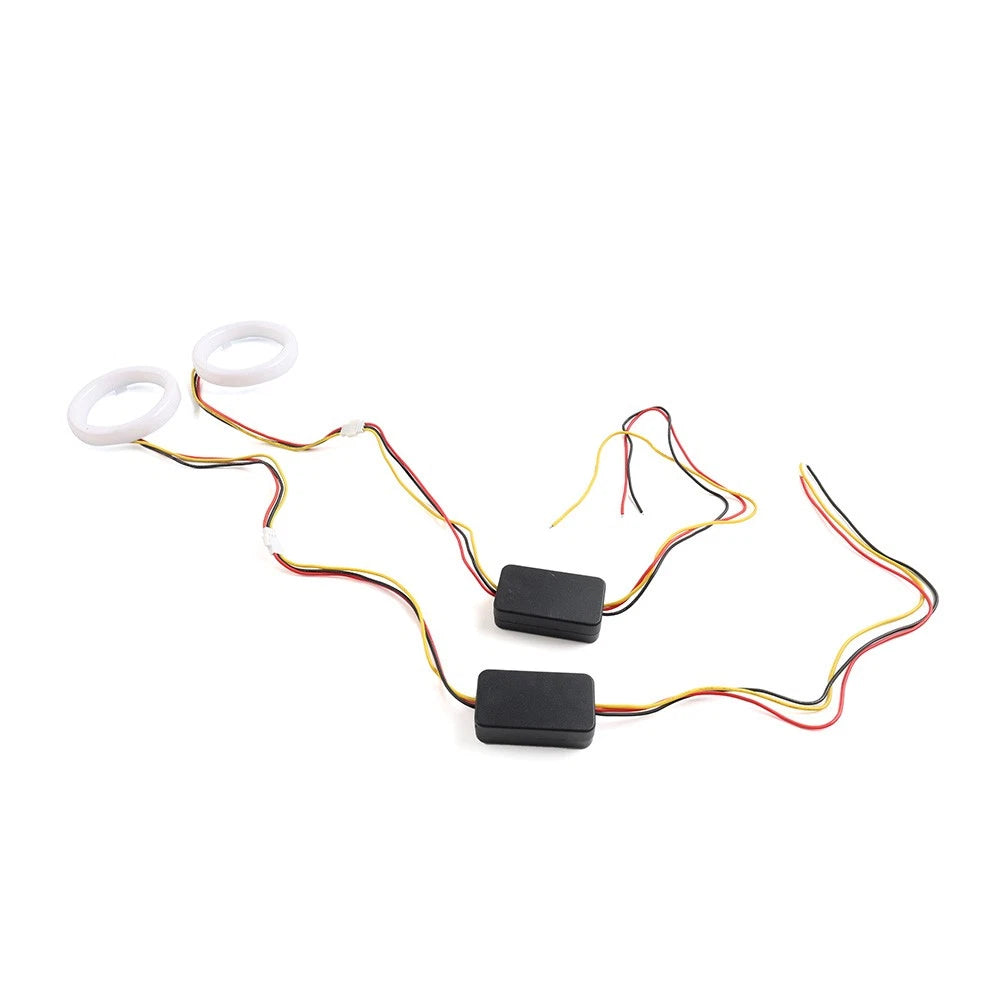 Switchback LED Halo Rings for Car Headlight Retrofit 60MM White Amber