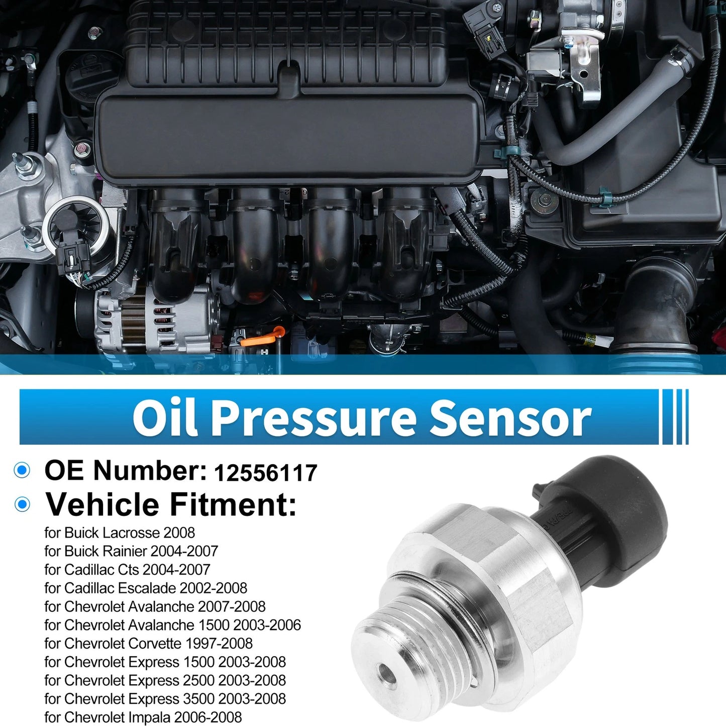 1 x Engine Oil Pressure Sensor for Buick Lacrosse (2008–2008)