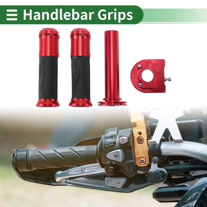 7/8" 22mm Hand Grips Cover Rhombus Pattern Red for Motorcycle
