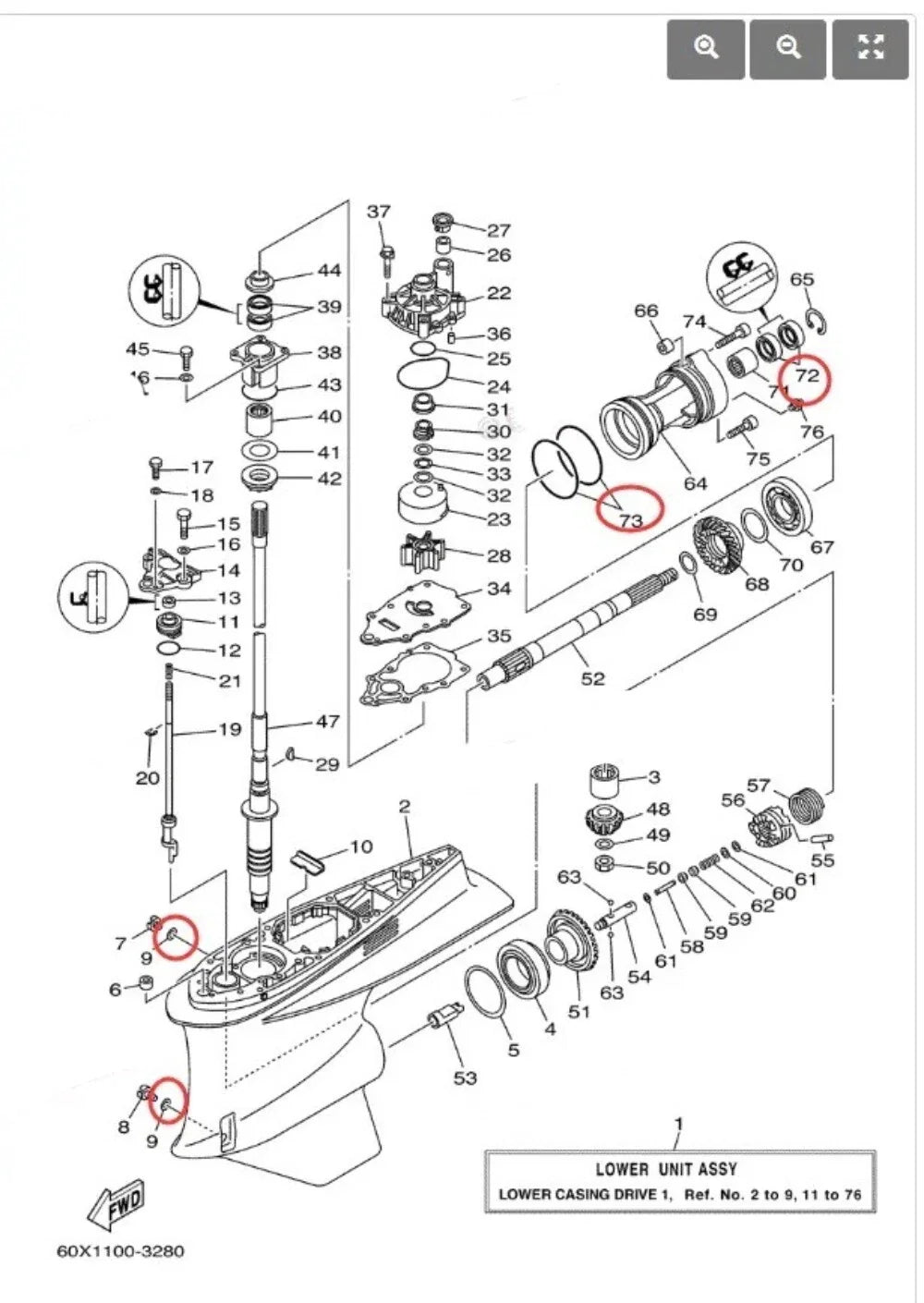 Seal Kit for Yamaha Outboard Lower Gearcase VZ Series