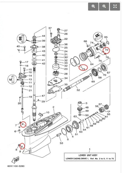 Seal Kit for Yamaha Outboard Lower Gearcase VZ Series