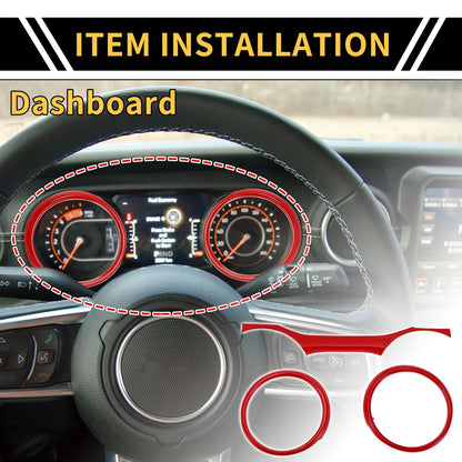 Dashboard Instrument Panel Ring Cover Trim for Jeep Wrangler JL JLU (2018-2023)
