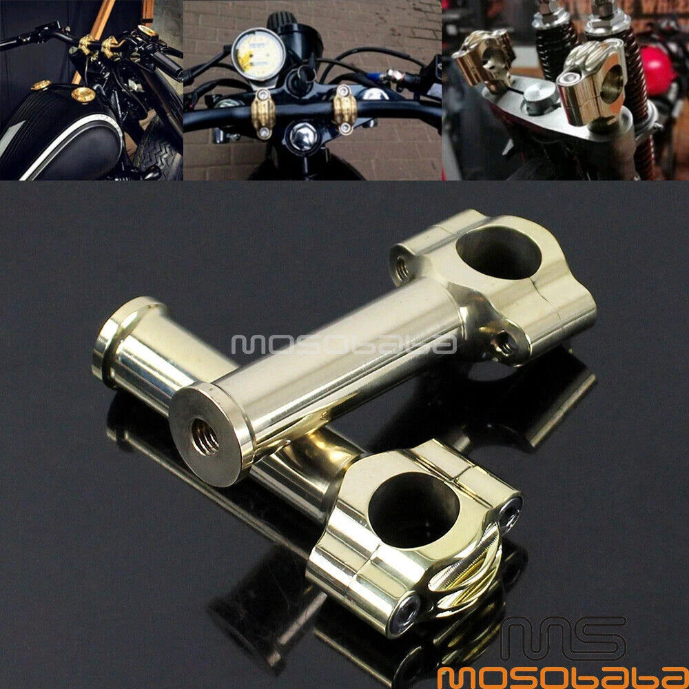 Brass 5.5" Rise Handlebar Riser for Harley Cafe Racer 1" Bars