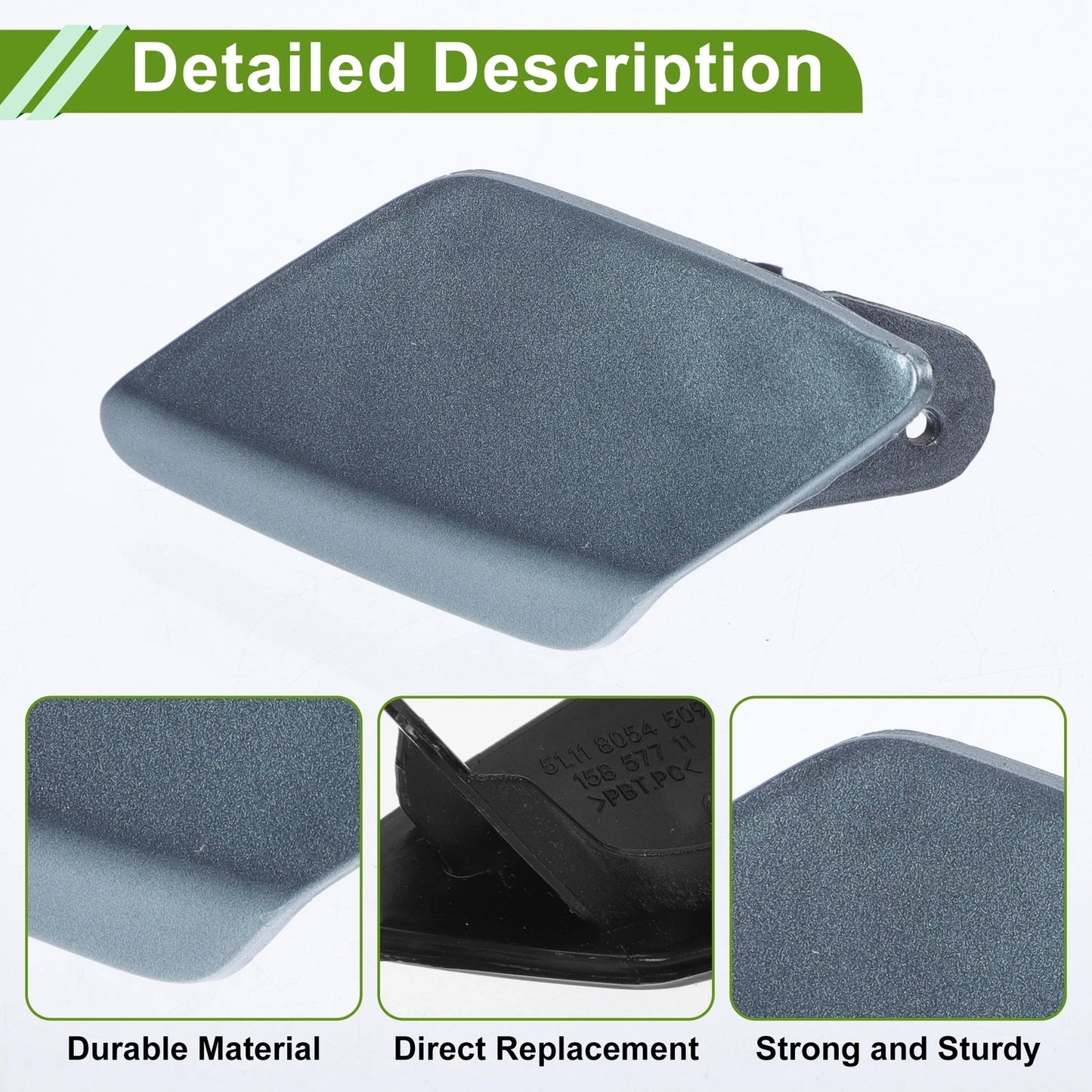 Front Left Washer Nozzle Cover for BMW 428i 2014-2016 (2 x Gray Caps)