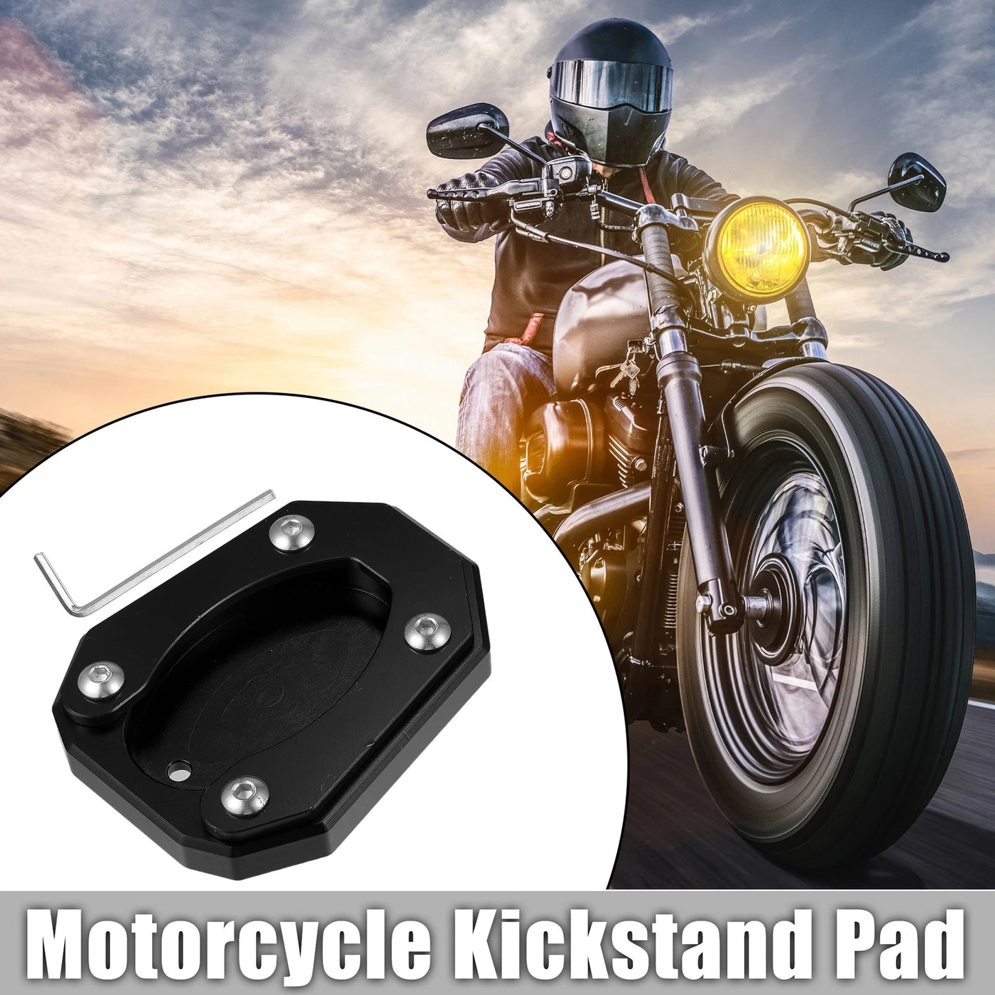 1 Set Kickstand Side Stand Plate Pad Black for Kawasaki Zx4rr (2023–2023)