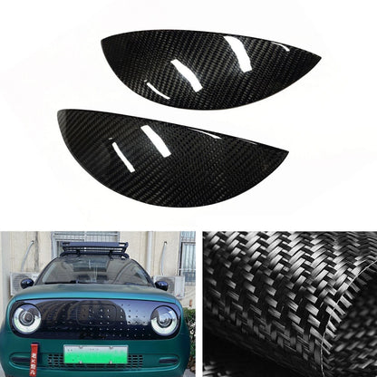2 x Carbon Fiber Headlight Eyelid Covers for Ora (2018-2022)