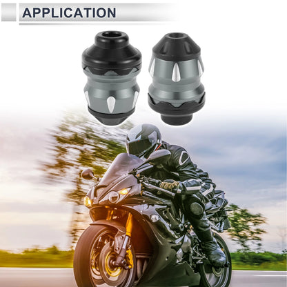 2 x 15mm Aluminum Alloy Plastic Motorcycle Slider Frame Titanium Tone
