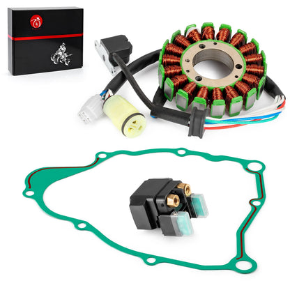Stator & Starter Relay Solenoid w/ Gasket for Yamaha Bear Tracker 250 YFM250X