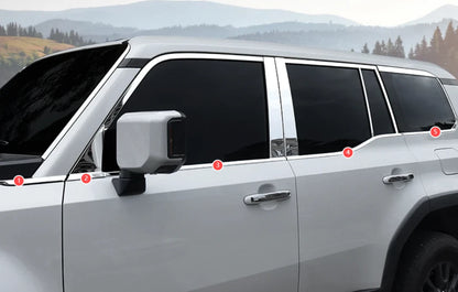 10 x Steel Lower Window Molding Covers for 2024-2025 Toyota Prado LC250