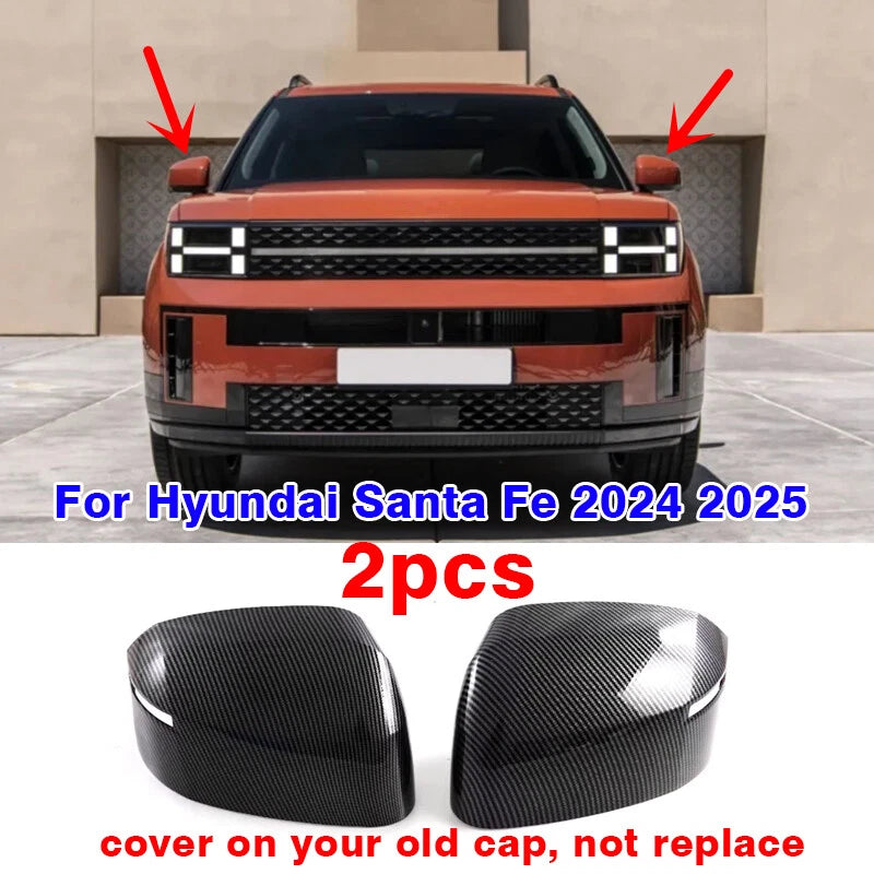 Carbon Fiber Window Switch Panel Cover/4pc for Hyundai Santa Fe (2024–2025)