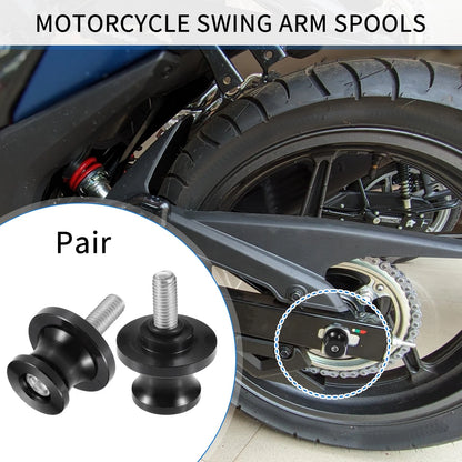 1 x Pair Motorbike Swingarm Spools 8mm CNC Swing Arm Sliders Stand Black