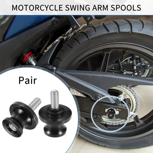 1 x Pair Motorbike Swingarm Spools 8mm CNC Swing Arm Sliders Stand Black