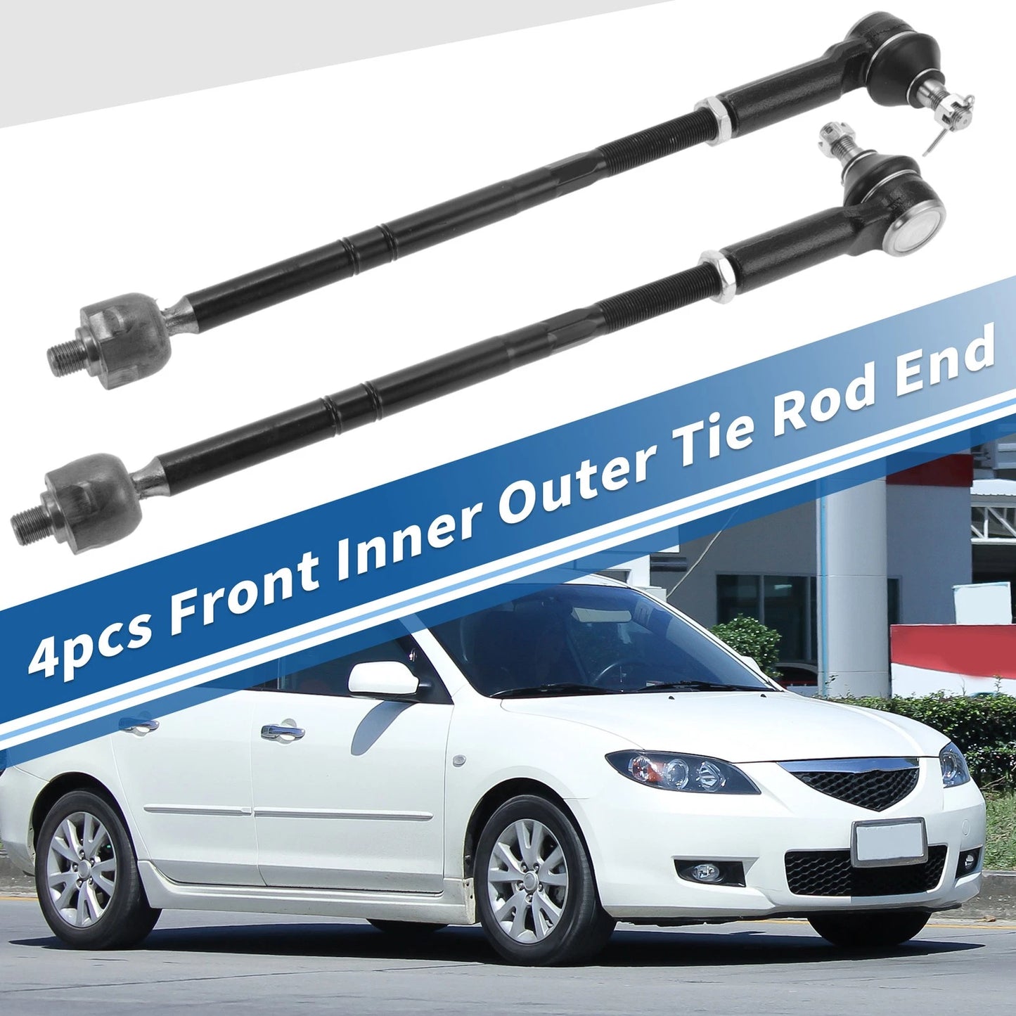 4pcs / Tie Rod End Links Front Inner Outer for Ford Escape (2001–2009)