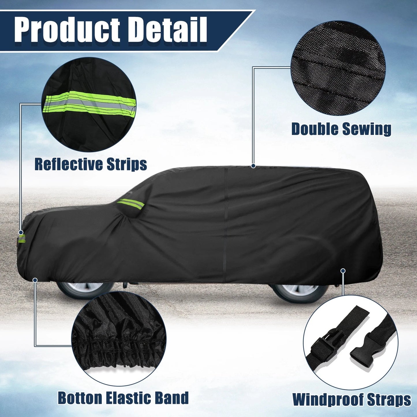 Waterproof Full Car Cover with Zipper for Toyota 4Runner (2002-2023)