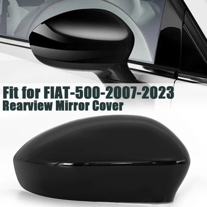 Right Door Side Wing Cap Mirror Cover for Fiat 500 (2007-2020) Black
