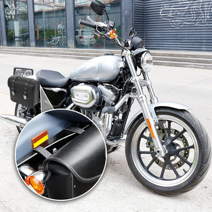 Pair Motorcycle Saddlebag Side Tool Bags Waterproof Faux Leather for Make Model