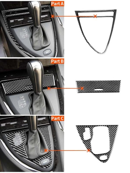 Carbon Fiber Automatic Gear Shift Knob Part Kits For BMW E63 6 series 2004-2006
