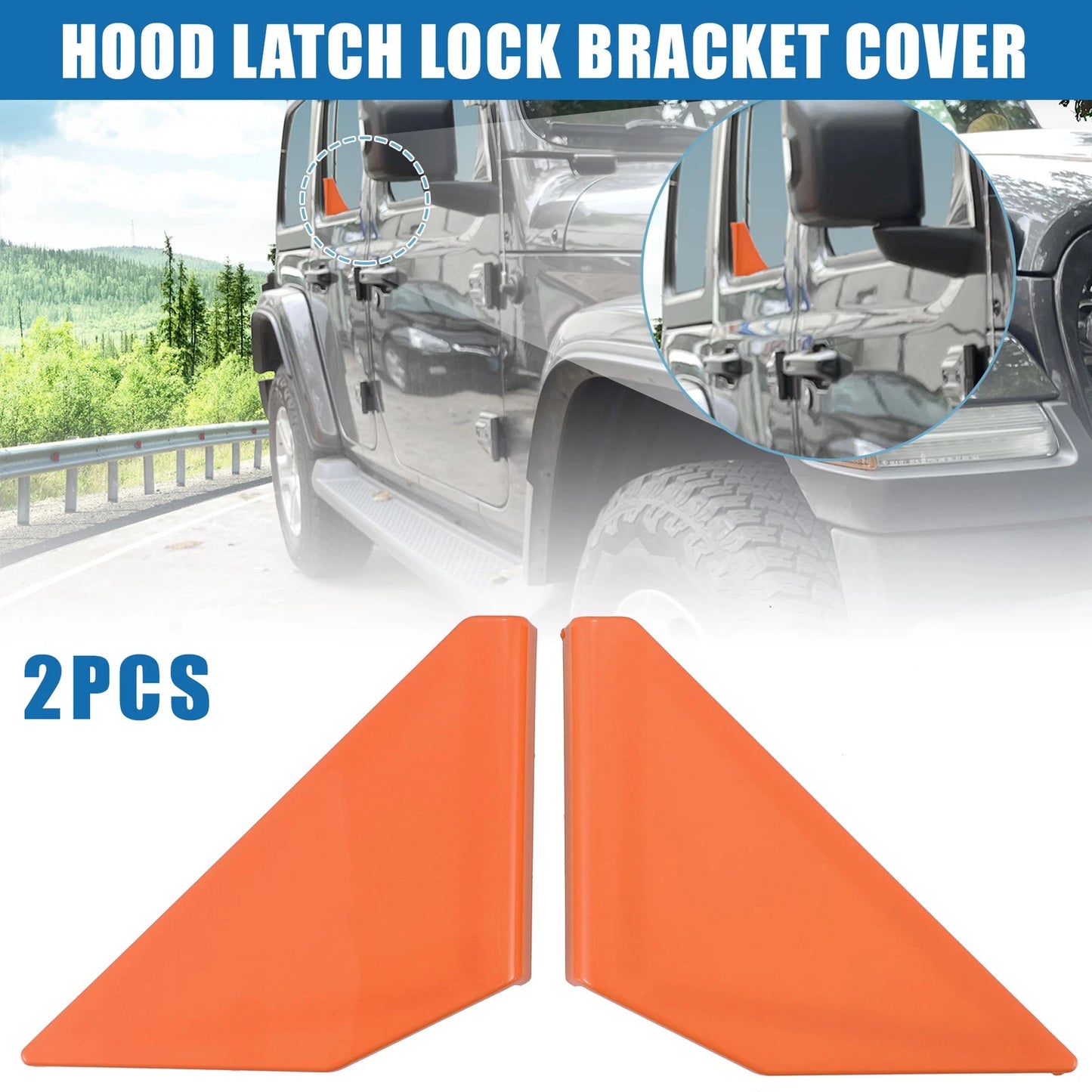 Rear Door Triangular Decor Cover Trim Orange for Ford Bronco (2021-2023) 2 x