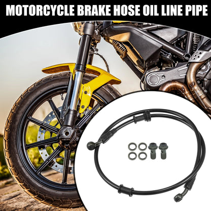100cm 39.37" Universal Motorcycle Hydraulic Brake Oil Hose Set Black