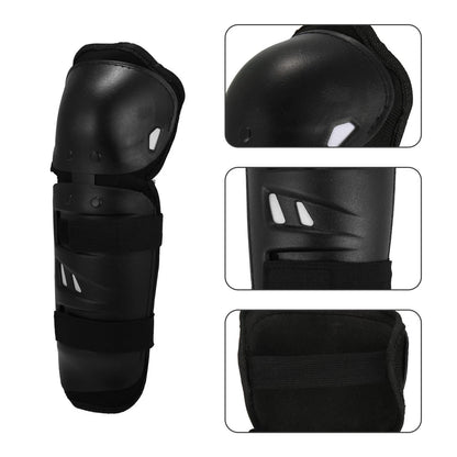 4pcs Roundhead Knee Elbow Pads for Motorcycle with Adjustable Strap Black