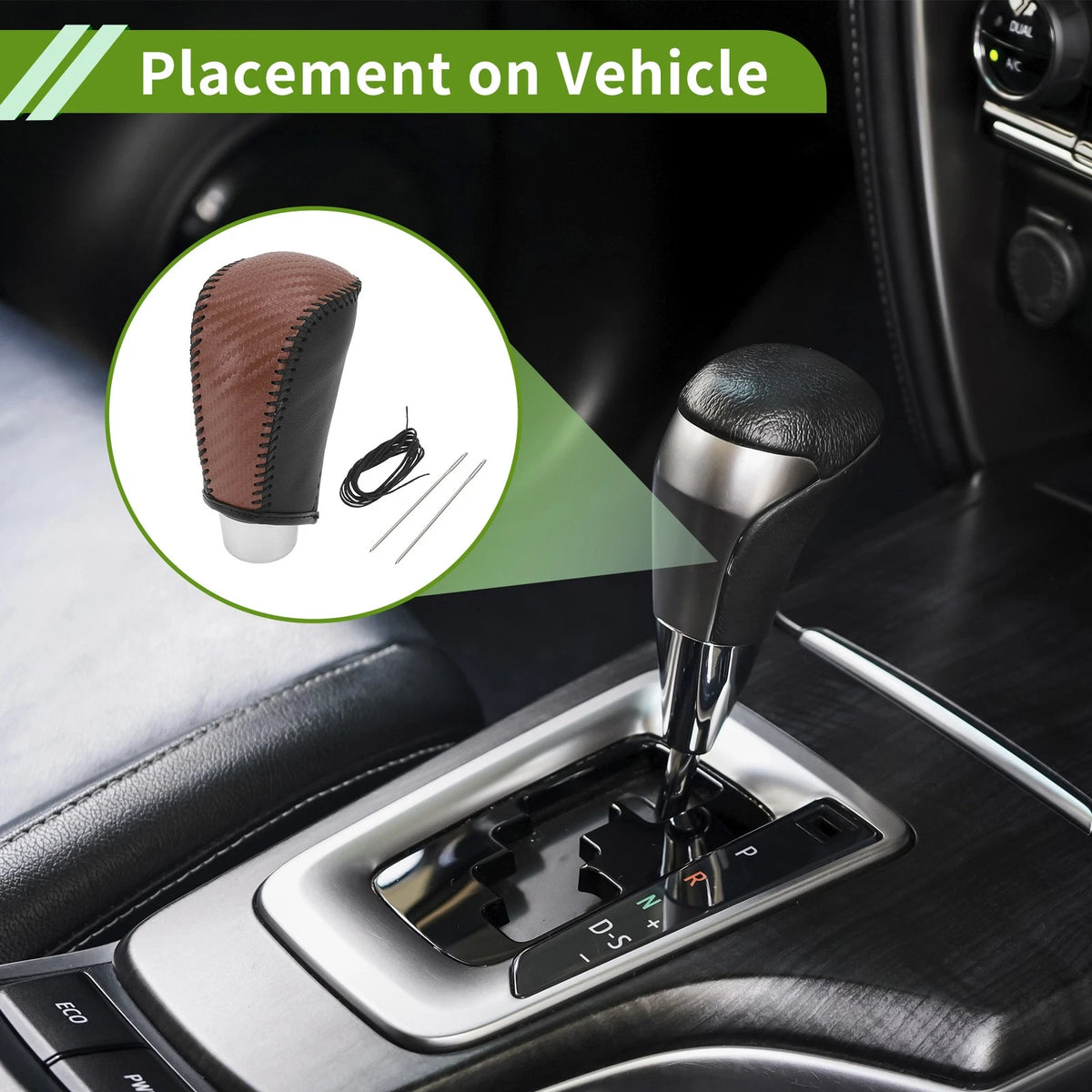 Brown Carbon Fiber Gear Shift Knob Cover for Toyota Corolla (2009-2013)